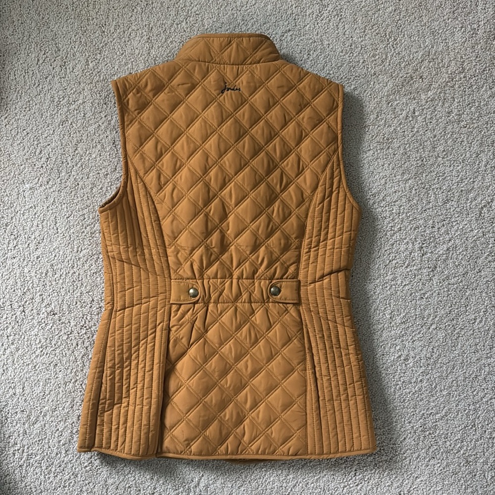 Joules Yellow Quilted Vest with Stand-Up Collar and Full-Length Zipper - Picture 3 of 4